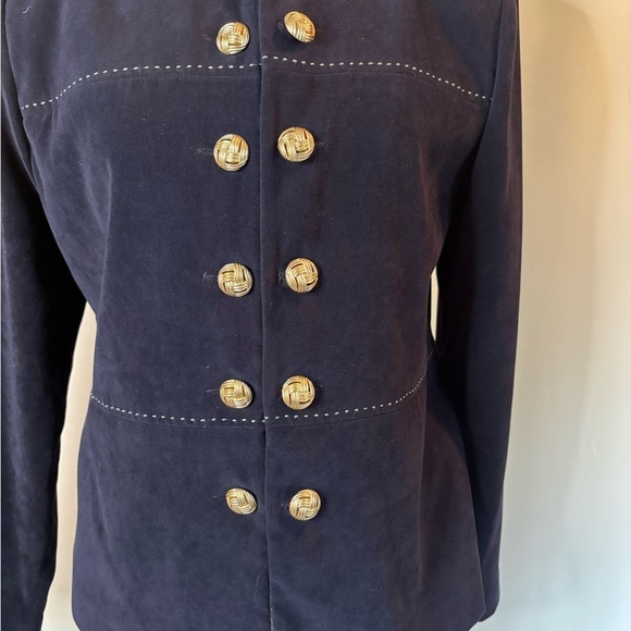 Leslie Fay Blue Blazer with Military-Inspired Design - Picture 2 of 7